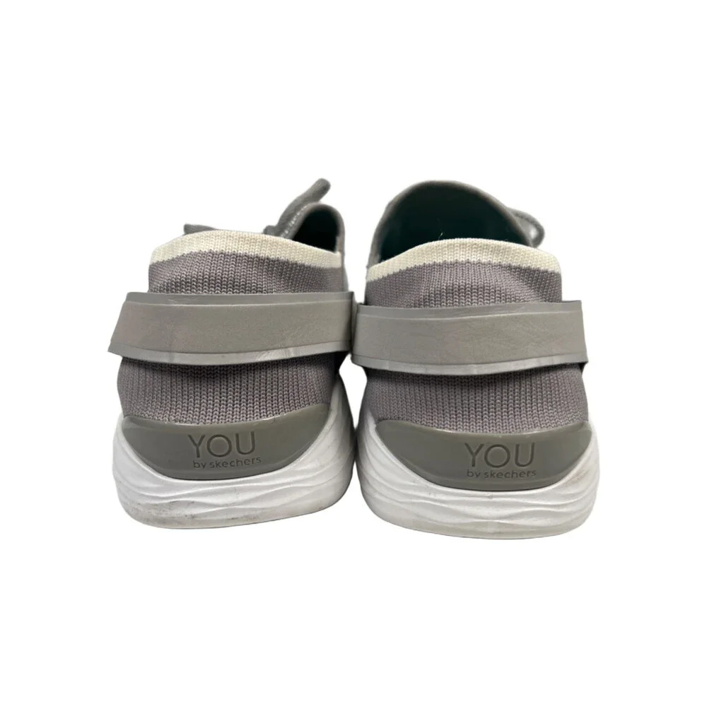 YOU By Skechers Women's Gray Lightweight Slip On Walking Sneakers - 8.5